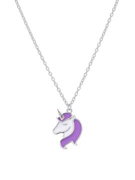 Colgante MAREA plata blanco y morado unicornio