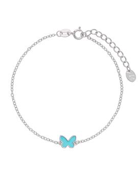 Pulsera MAREA plata mariposa turquesa