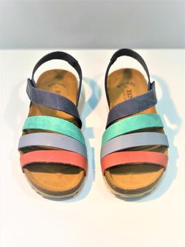 Sandalia BNK anatomica piel tiras colores