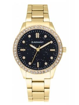 Radiant reloj dorado bisel negro esfera circonit