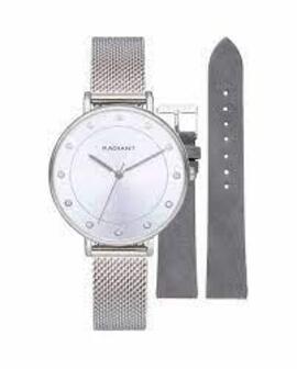 Reloj RADIANT acero 2 correas bisel c/circonits