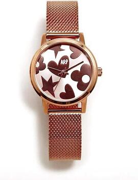 Reloj AGATHA milanesa rosa estrella corazon