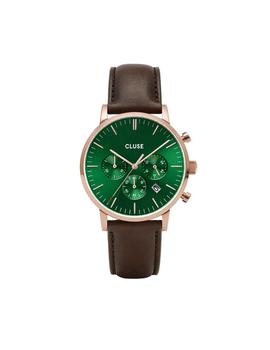 Reloj CLUSE Aravis Chrono Leather Green-Dark Brown