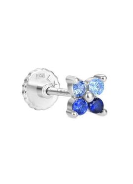 Piercing LUXENTER plata flor petalos azules