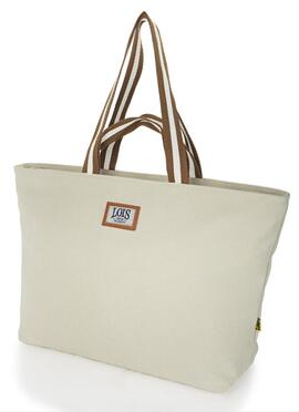 Bolso LOIS playa tela cremallera logo letras medio