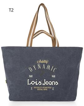 Bolso LOIS playa tela cremallera logo letras medio