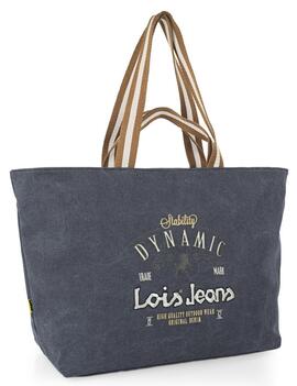 Bolso LOIS playa tela cremallera logo letras medio