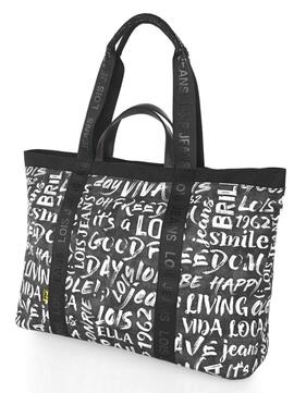 Bolso LOIS playa tela estampo letras cremallera