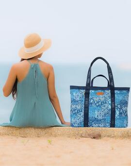 Bolso LOIS playa tela estampo letras cremallera