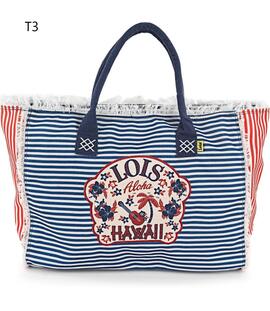 Bolso LOIS playa tela bordes flecos