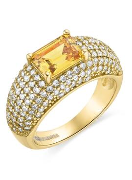 Anillo LUXENTER TANY dorado piedra amarilla