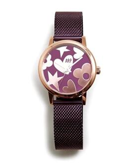 Reloj AGATHA Milanesa Morado Esfera Dibujos