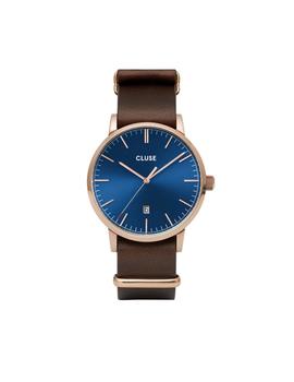 Reloj CLUSE Aravis Nato Leather Dark blue-Dark brown