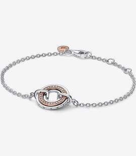 Pulsera PANDORA Logo & Pavé en Dos Tonos