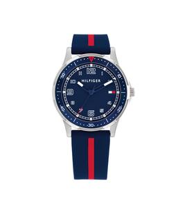 Tommy reloj goma azul raya roja esfera azul segund