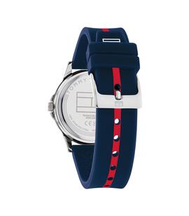 Tommy reloj goma azul raya roja esfera azul segund