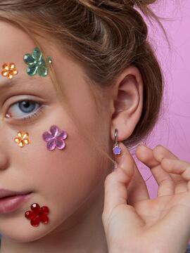 Aros MAREA cuelga Flor Lila