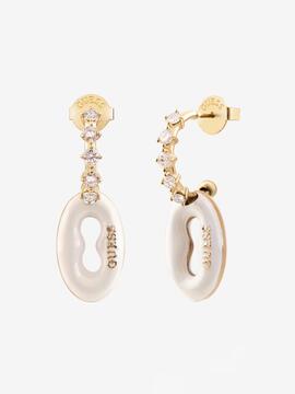 Pendientes GUESS 'Pop Links' Esmalte Blanco