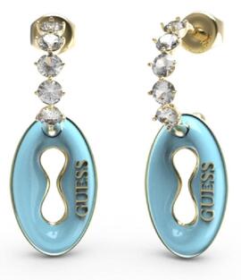 Pendientes GUESS 'Pop Links' Esmalte Azul