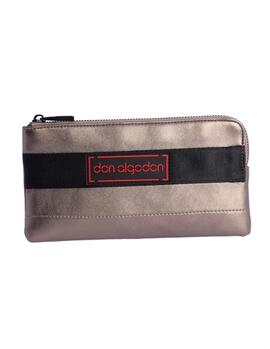 Cartera DON ALGODON piel cremallera logo rojo