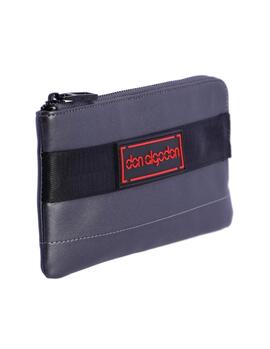 Cartera DON ALGODON piel cremallera logo rojo