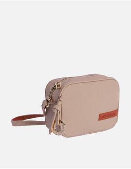 Bandolera DON ALGODON Elda beige logo