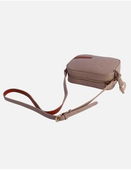 Bandolera DON ALGODON Elda beige logo