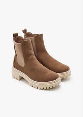 Botin LOIS casual Chelsea camel gomas lados