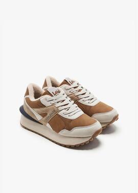 Deportiva LOIS camel y blanca suela beig