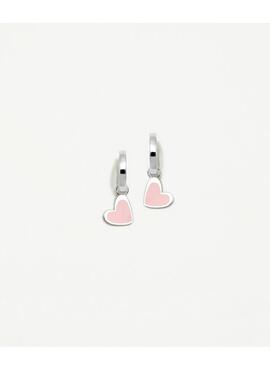 Pendientes AGATHA Aro Corazon Rosa
