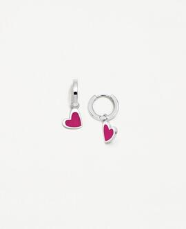 Pendientes AGATHA Aro Corazón Fucsia