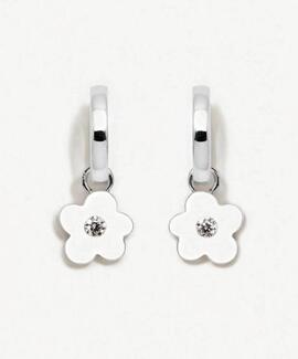 Pendientes AGATHA Aro Flor con Circonita