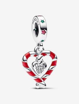 Charm PANDORA Corazón Bastón Caramelo Doble de Navidad