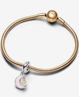 Charm PANDORA colgar Luna y Llave en Dos Tonos