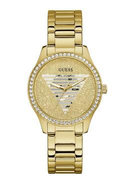 Reloj GUESS dorado logo triangulo esfera