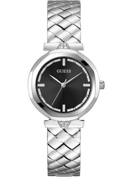 Reloj GUESS acero esfera lisa bisel negro brillante