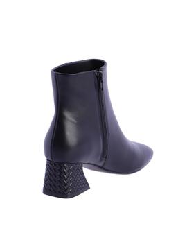 Botin DON ALGODON negro tacon trenzado