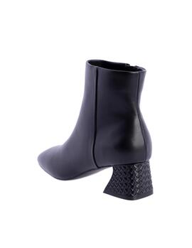 Botin DON ALGODON negro tacon trenzado