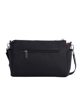 Bandolera AMICHI negra rigida cremallera amarilla