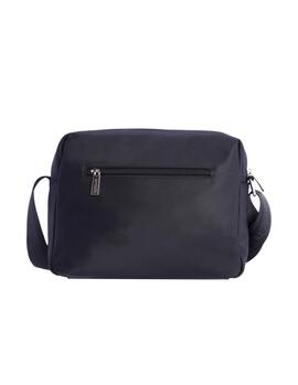 Bandolera AMICHI negra mediana cremellera amarilla