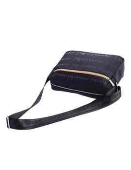 Bandolera AMICHI negra mediana cremellera amarilla