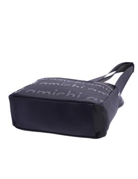 Bandolera AMICHI negra mediana cremellera amarilla