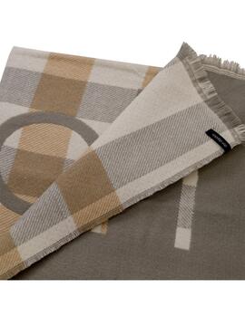 Bufanda DON ALGODON Felicia cuadros tonos grises y beige