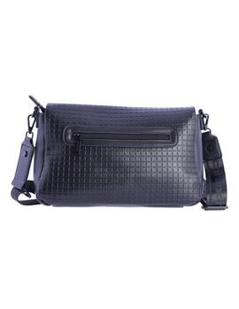 Bandolera AMICHI Alina negra cuadros y solapa