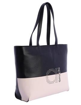 Shopper AMICHI blanco y negro logo delante