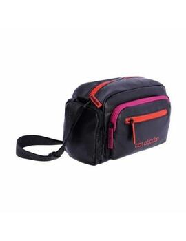 Bolso DON ALGODON negro piel acolchad crem roja