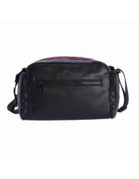 Bolso DON ALGODON negro piel acolchad crem roja
