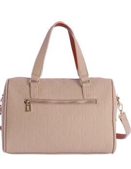 Bolso DON ALGODON Edurne beige grabado logo