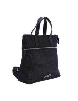 Mochila AMICHI tela negra cremallera