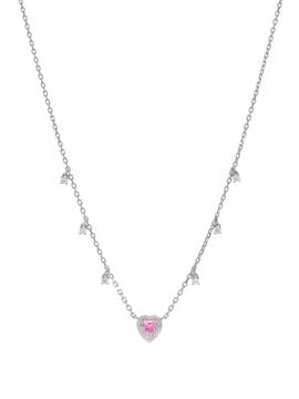 Colgante MAREA plata cuelga forma corazon circonita rosa